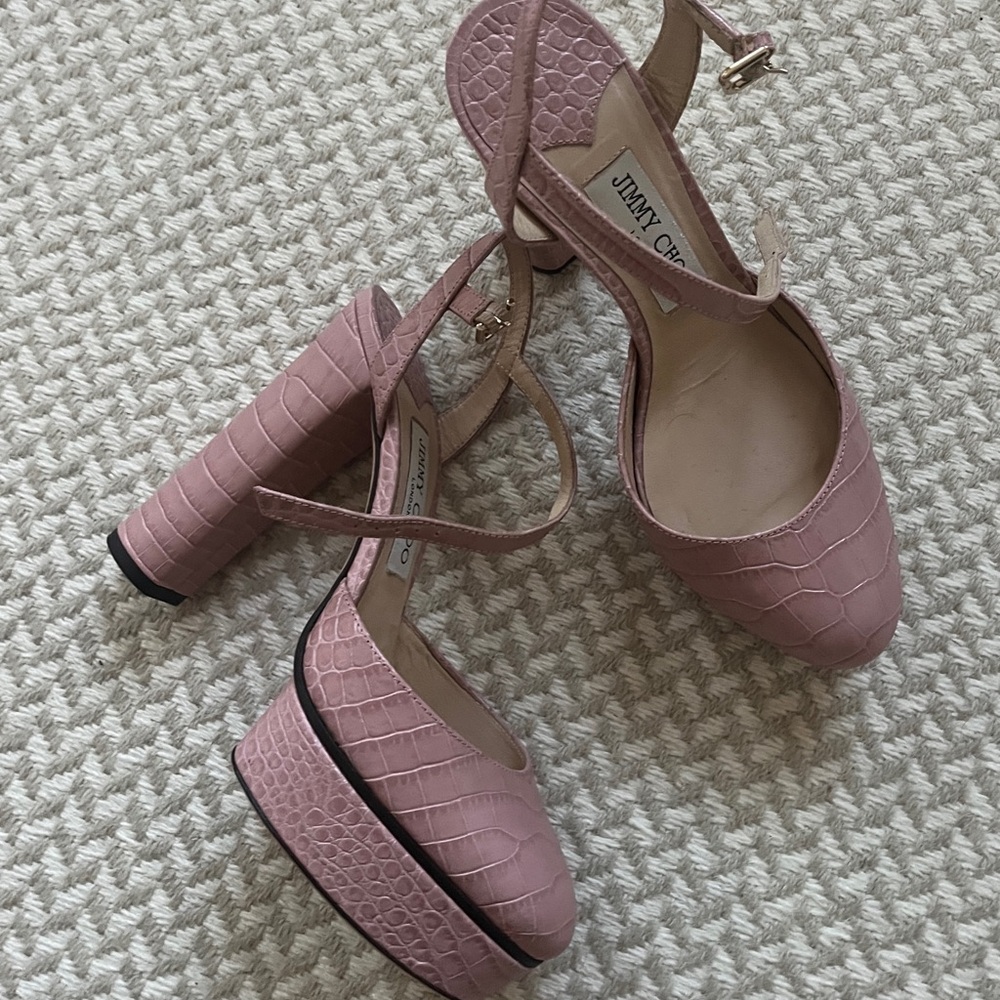 Jimmy Choo pink platform heel